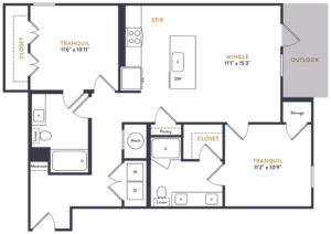 B1 Two Bed/Two Bath Floor Plan - Two-Bedroom Bliss in Austin