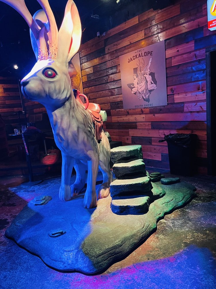 Jackalope Mascot - pic by Brandon T. on Yelp - The Jackalope South Shore in Austin