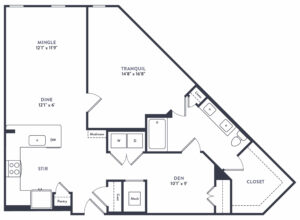 Spacious Living in Austin - A11 luxury apartment floor plan