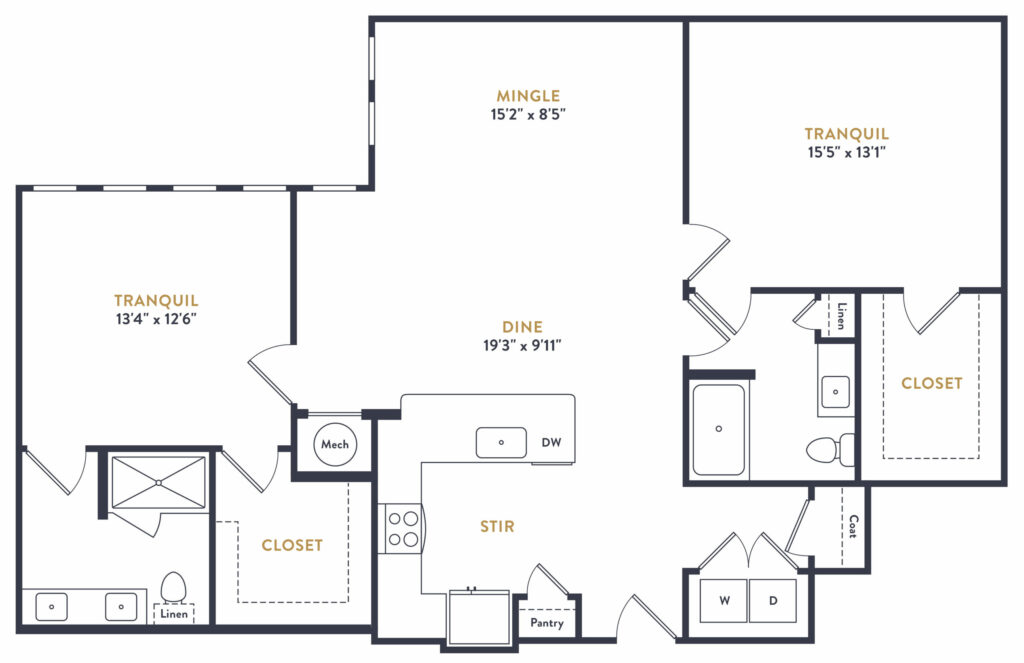 B9 Apartment Perfection - two-bedroom luxury apartment floor plan