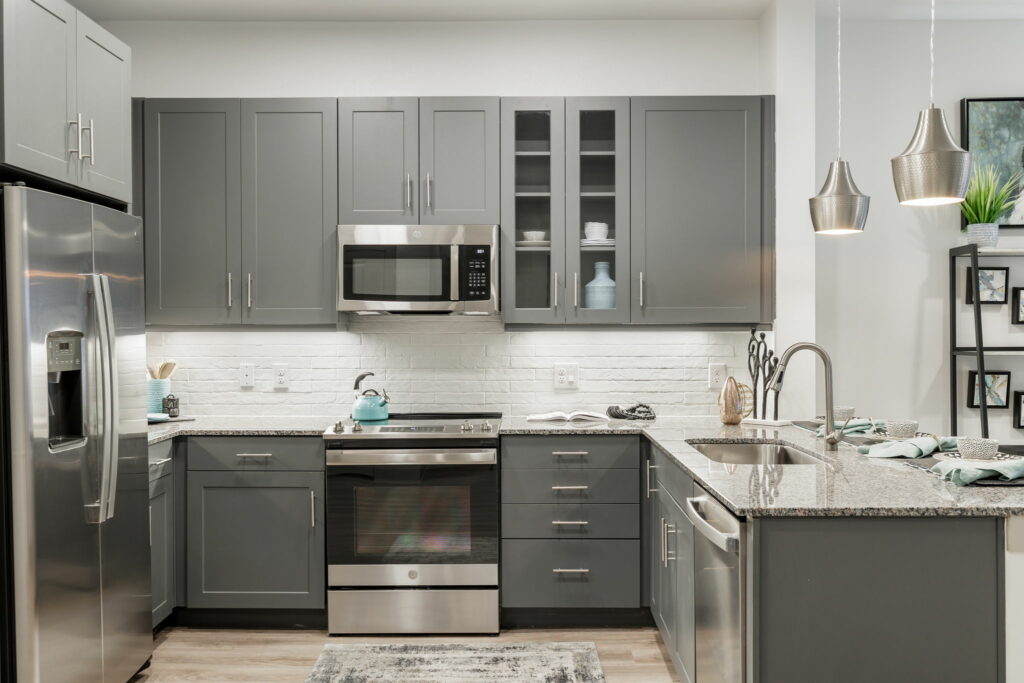 All the Bells and Whistles - luxury apartment kitchen with shaker-style cabinets
